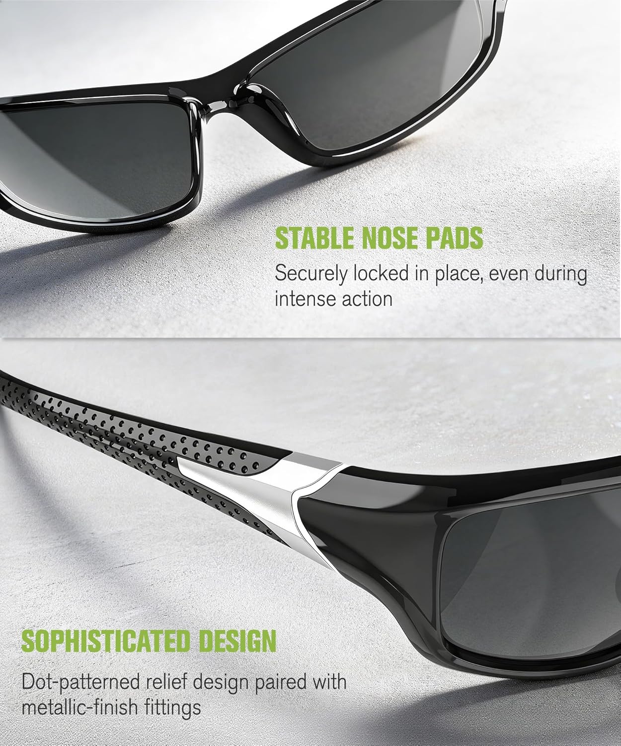 Polarized Sunglasses for Men - UV400 Sports Eyewear for Driving, Golf, Cycling & Fishing