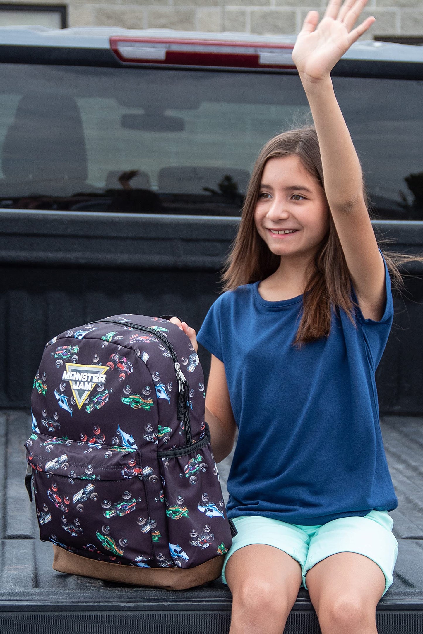 INTIMO Monster Jam Trucks Dragon Zombie Grave Digger Megalodon All Over Print Backpack 16"
