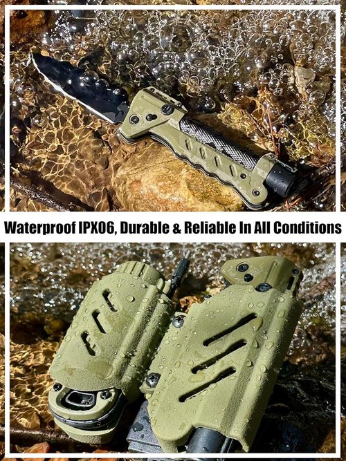 Kaito Voyager Survivor 3” Survival Knife - Waterproof Handle & Multi-Tool Design for Camping & Emergencies (Green)