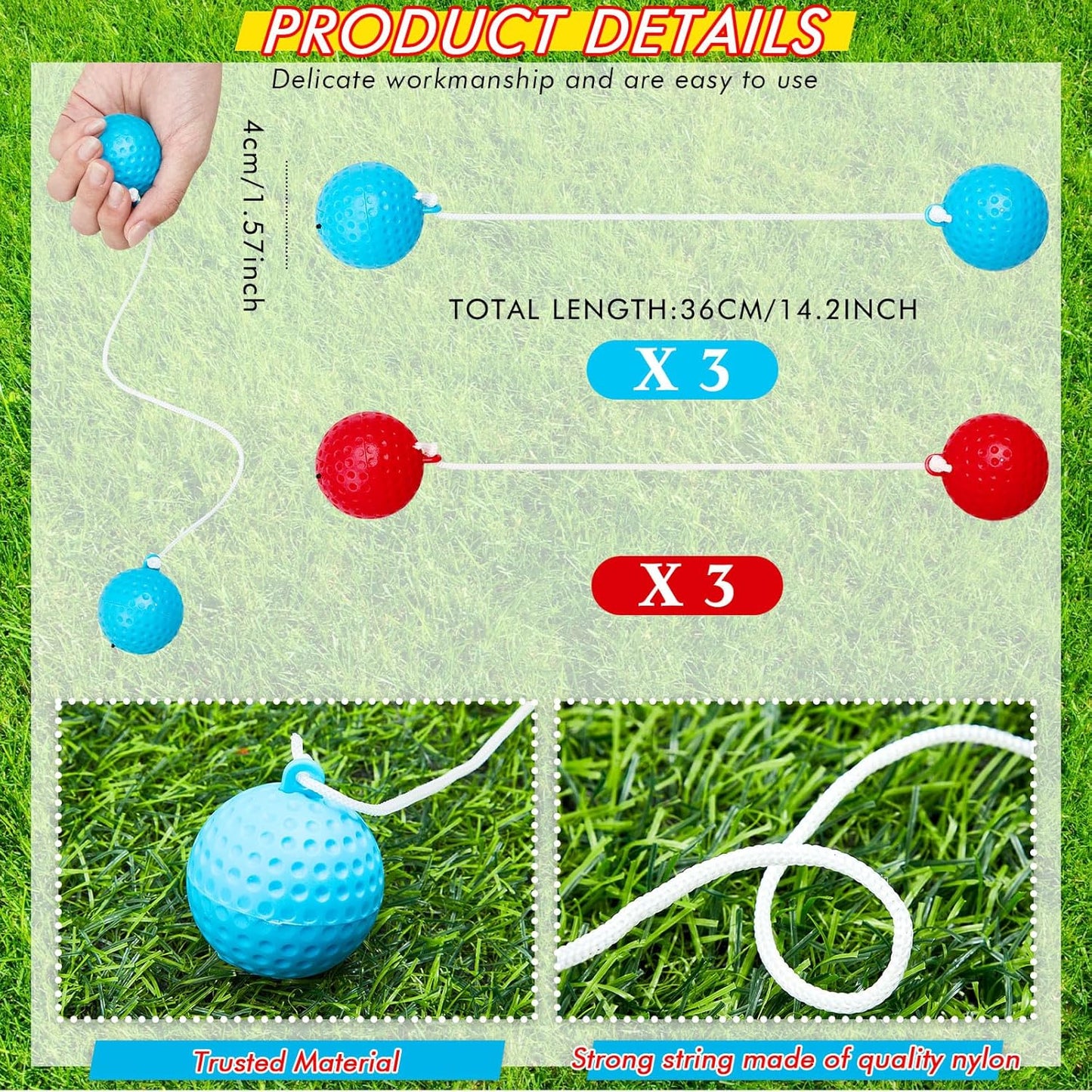 Sosation Light Up Ladder Ball Set - 6 Glow in The Dark Balls & 2 LED Toss Games | Perfect for Outdoor Fun