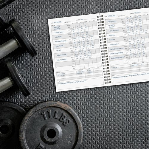 The Gym Log - The perfect logbook to record your Workouts - 8.26 x 5.8 inches with 104 pages and space for 100 workouts