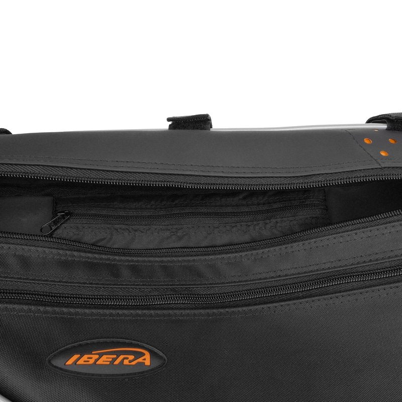 Ibera Bike Frame Bag - Slim Bike Pouch with 5L Capacity, 2-Zipper Compartments & Hook-and-loop Fastener - Fits Most Bikes - Water-Resistant & Reflective Bicycle Bag 16"x17"x11"