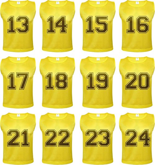 Athllete 12 Pcs Duramesh Pinnies - Numbered Scrimmage Vests for Kids & Adults | Soccer Jerseys