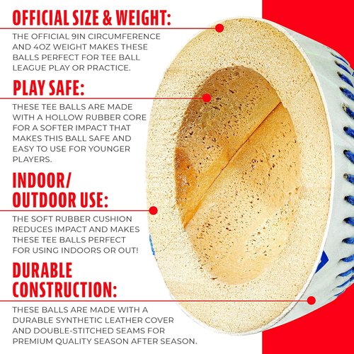 Franklin Sports Soft Strike Tee Balls - Durable Design for Safe Play | Perfect for Kids