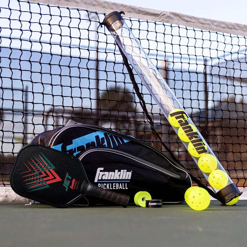 Franklin Sports Pickleball Paddle and Ball Set - Aluminum - Jet - 2 Player - USAPA Approved