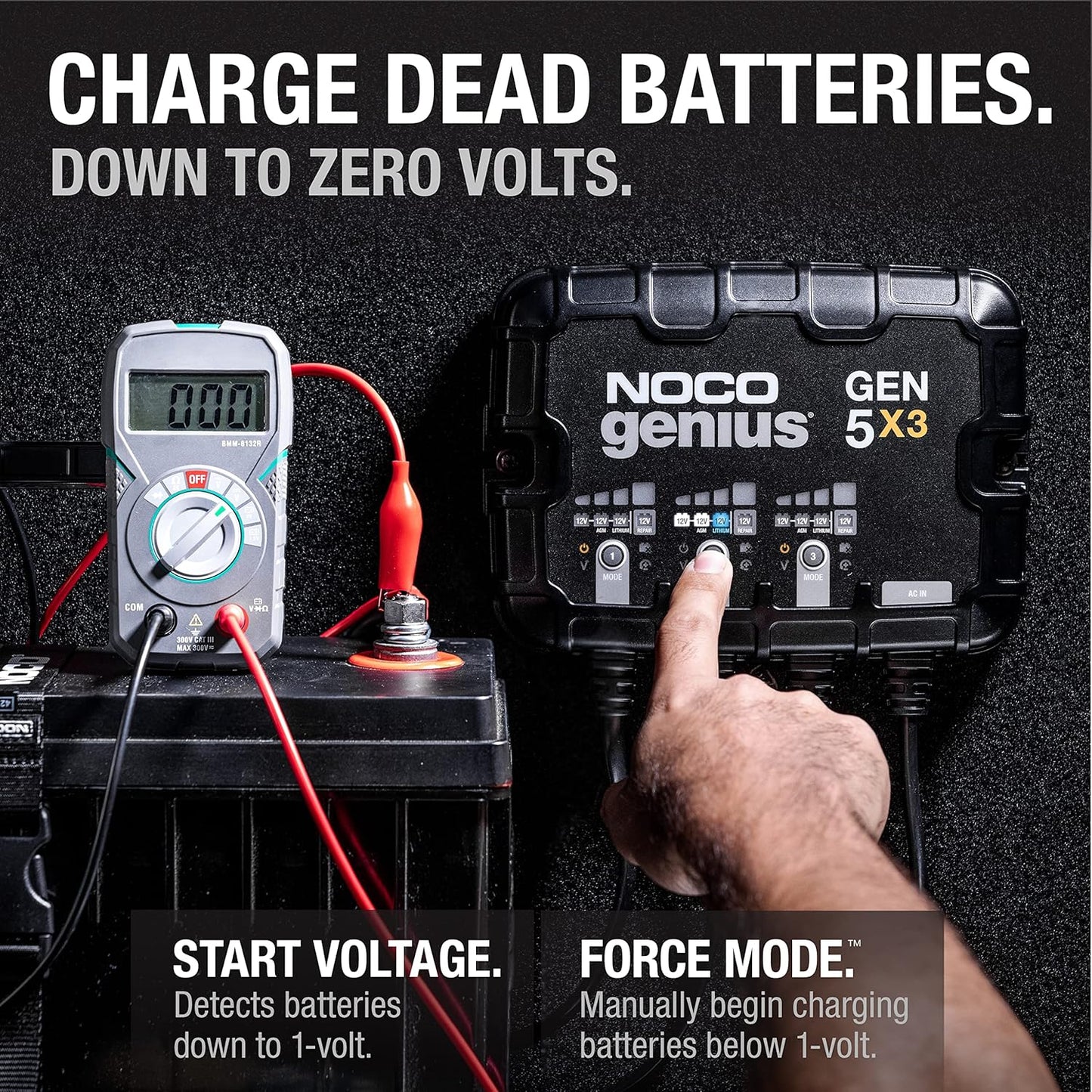 NOCO Genius GEN5X3 Onboard Battery Charger - 3-Bank, 15A, Waterproof 12V with Overcharge Protection & Temp Compensation