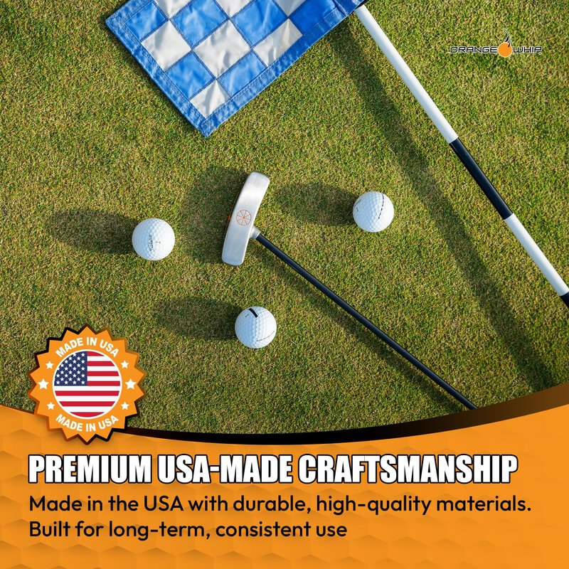 Orange Whip Putter Blade Made in USA, Golf Swing Trainer for Putting, 35"