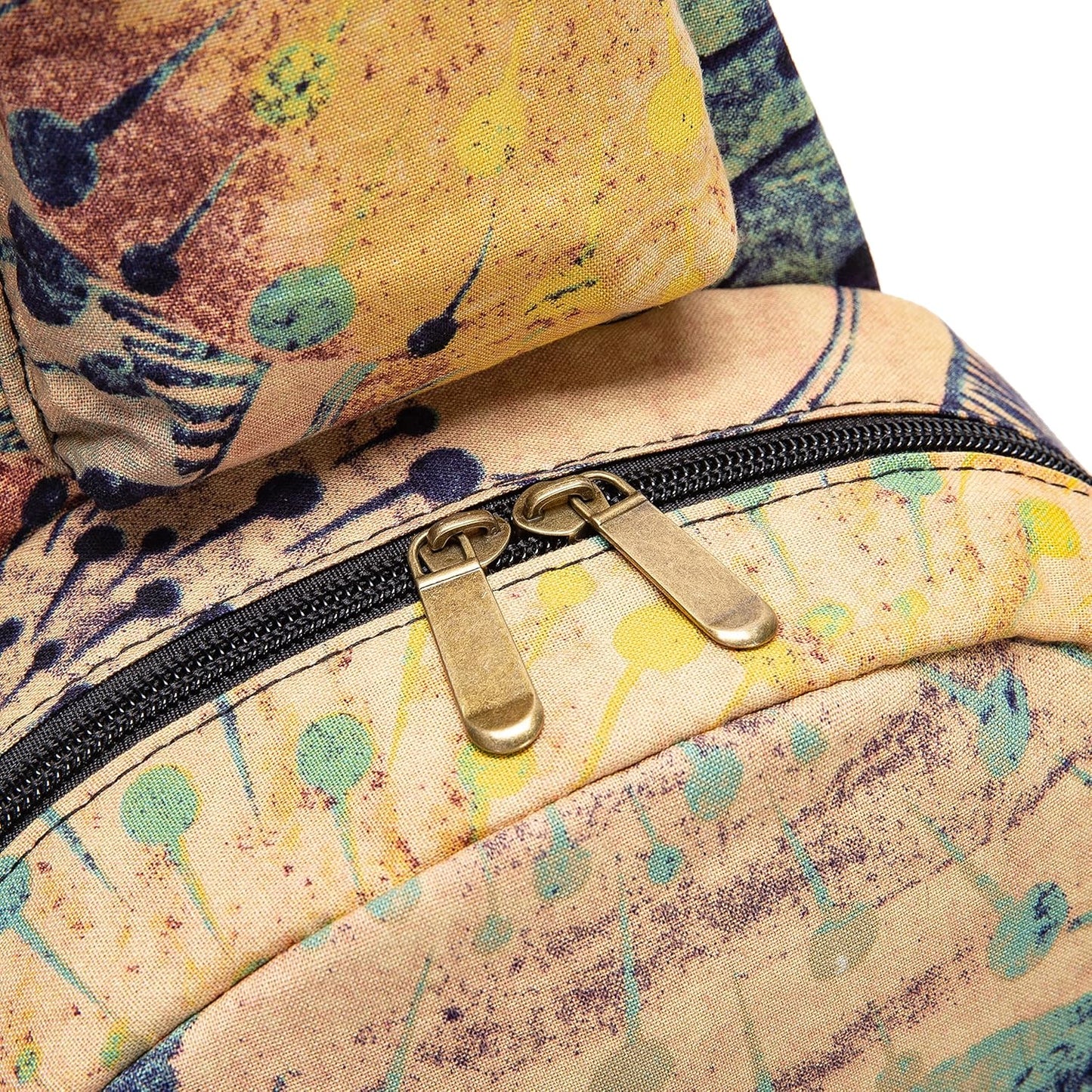 Skiennix Women’s Sling Bag - Large Bohemian Elephant Canvas Crossbody Bag | Purple & Yellow