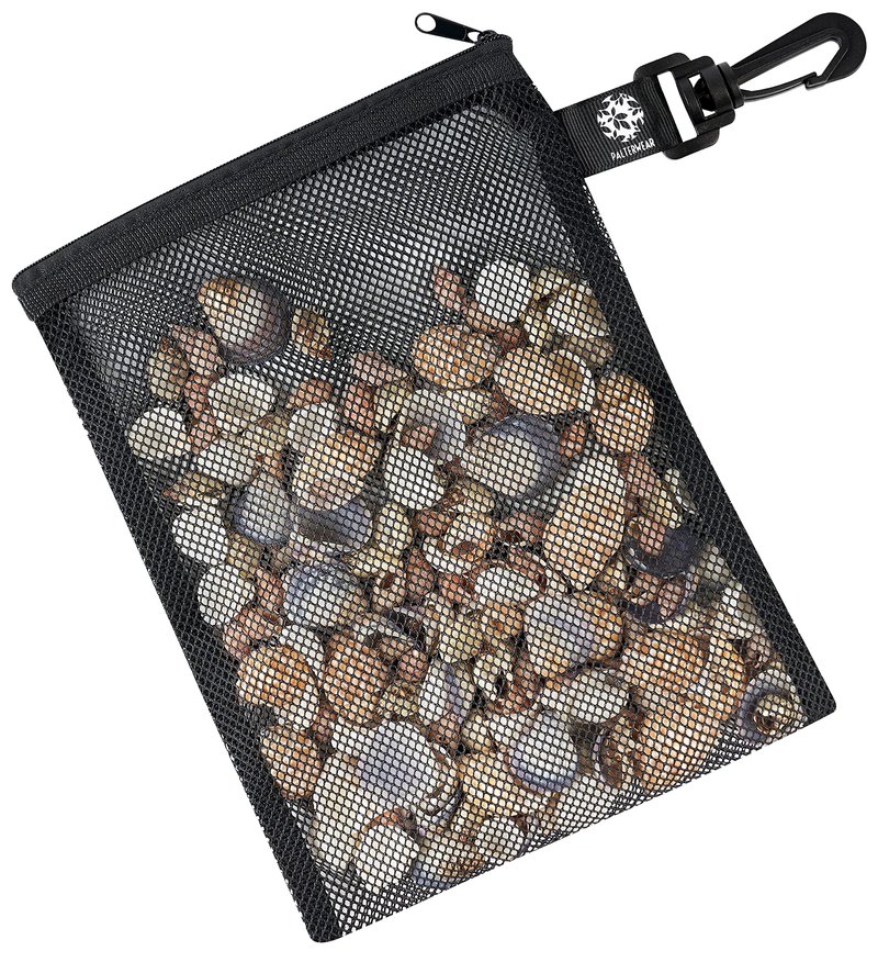 Mesh Zipper Bag with Clip - For Trekking Outdoor Sailing - Set of 4 (Black, 6 x 8 inch)