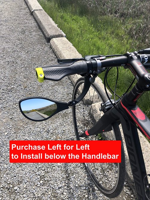 Hafny New Handlebar Bike Mirror, HD Blast-Resistant, Safe Crystal Clear Glass Mirror, Adjustable Rotatable, Rearview Mirror, Bicycle, HF-M902LS-FR01