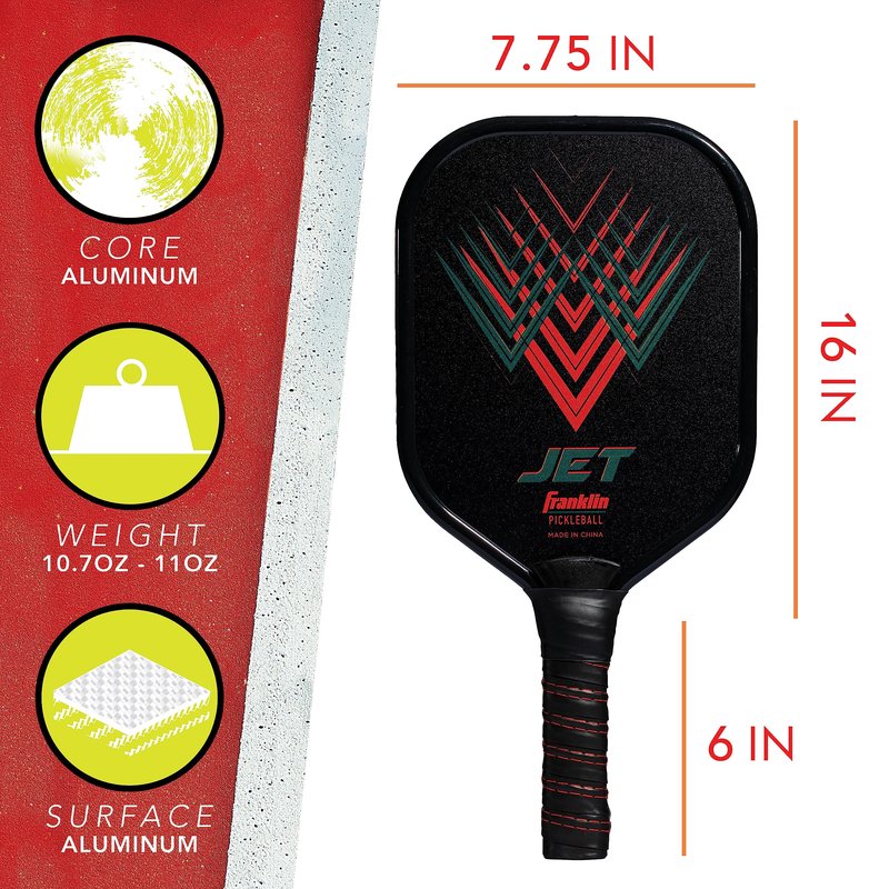 Franklin Sports Pickleball Paddle and Ball Set - Aluminum - Jet - 2 Player - USAPA Approved