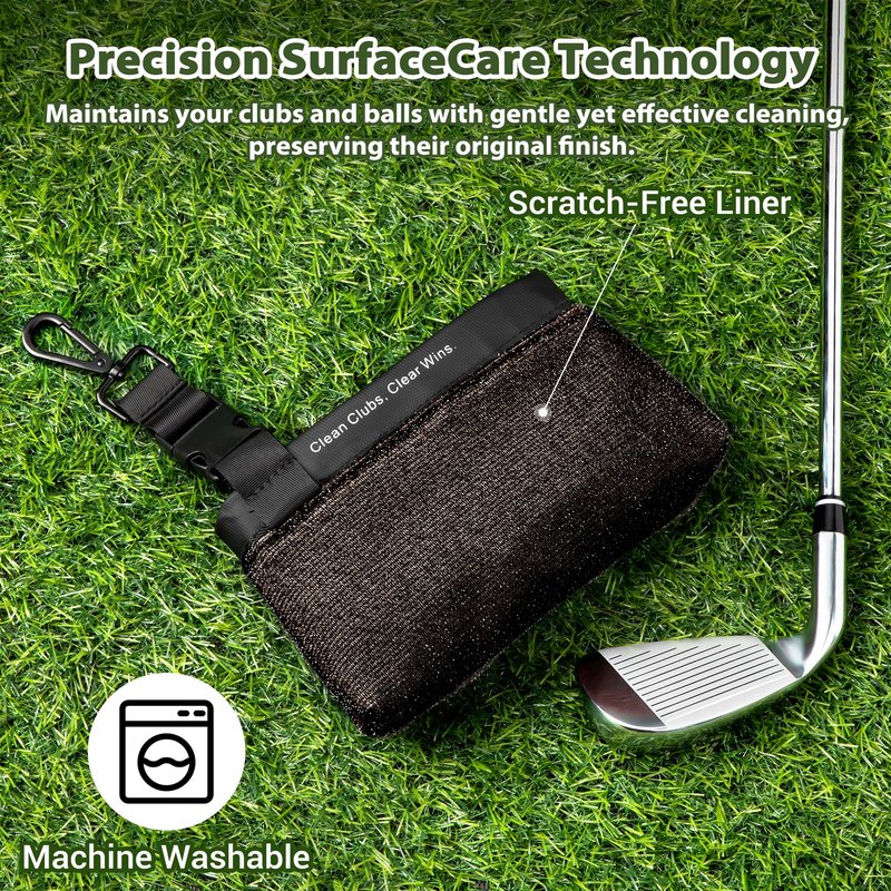 MOSTY Golf Club & Ball Cleaner Bag,Durable Golf Club Cleaning Kit and Ball Washer Pouch,Club Cleaner for Golf Bag, Golf Gifts for Men Women Golfers Him Unique, Essential Golf Accessories
