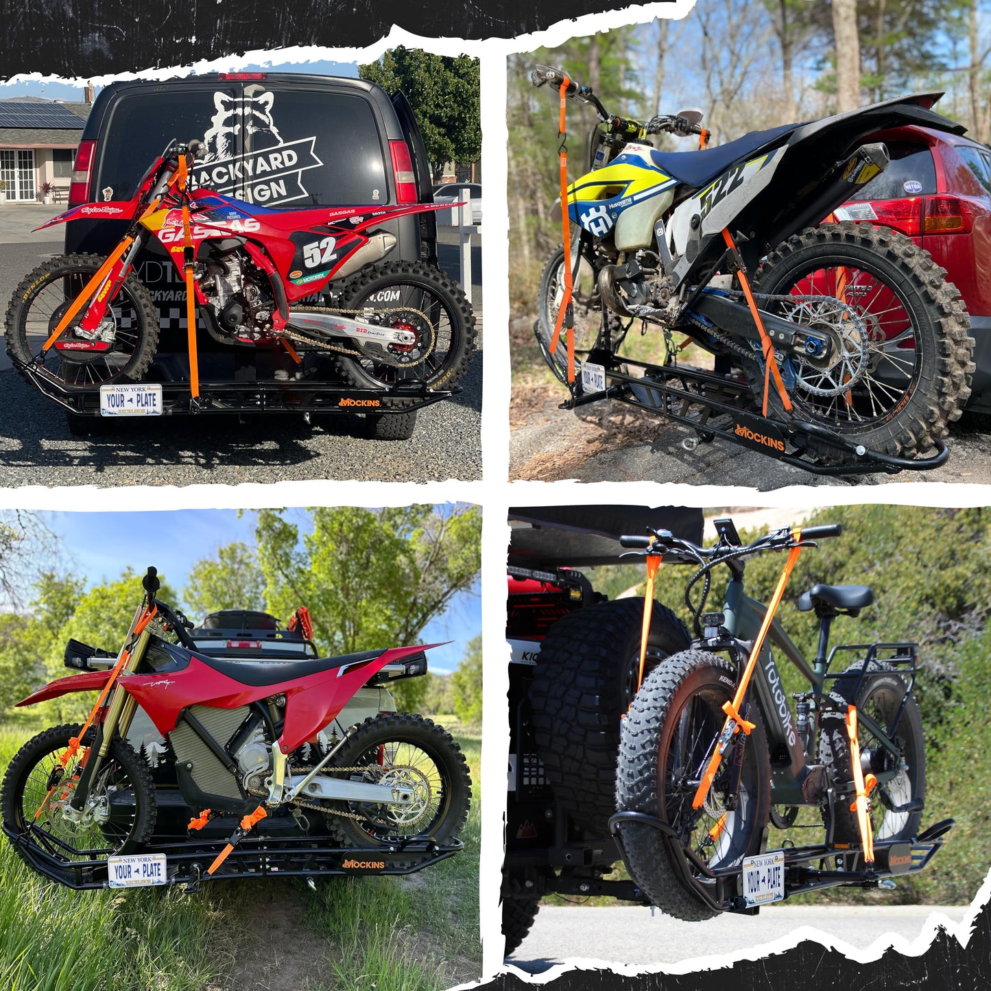 Mockins 83" Tilting Motorcycle Hitch Carrier with Ramp w/ 500 Lbs. Capacity