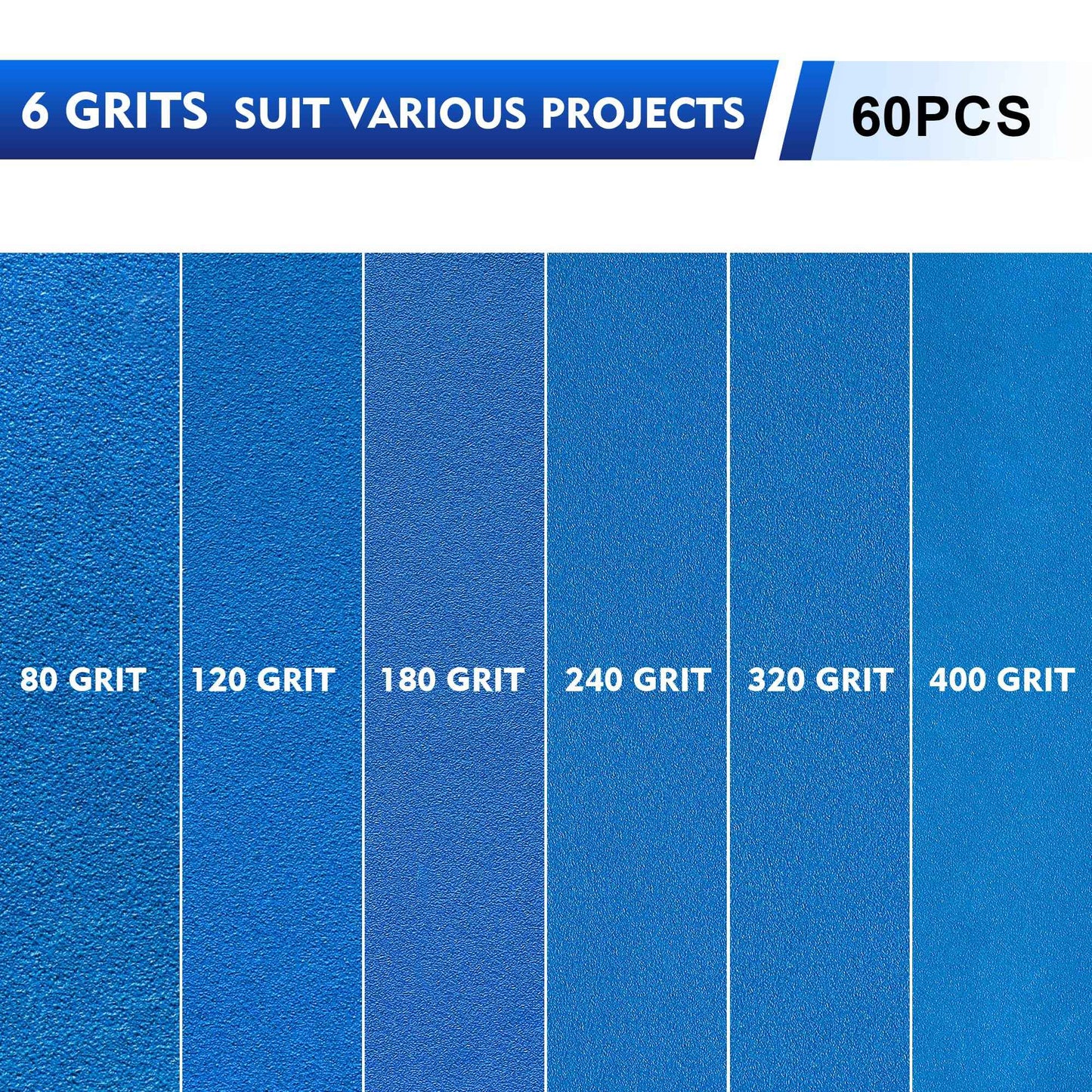 SpeTool 6 Inch Sanding Discs, 49 Hole Hook and Loop Sandpaper 60 Pack Compatible for Random Orbital Sander, Stearate Anti-Clog Coating with 120 Grit Ceramic Aluminum Oxide Abrasives for Sanding Chore