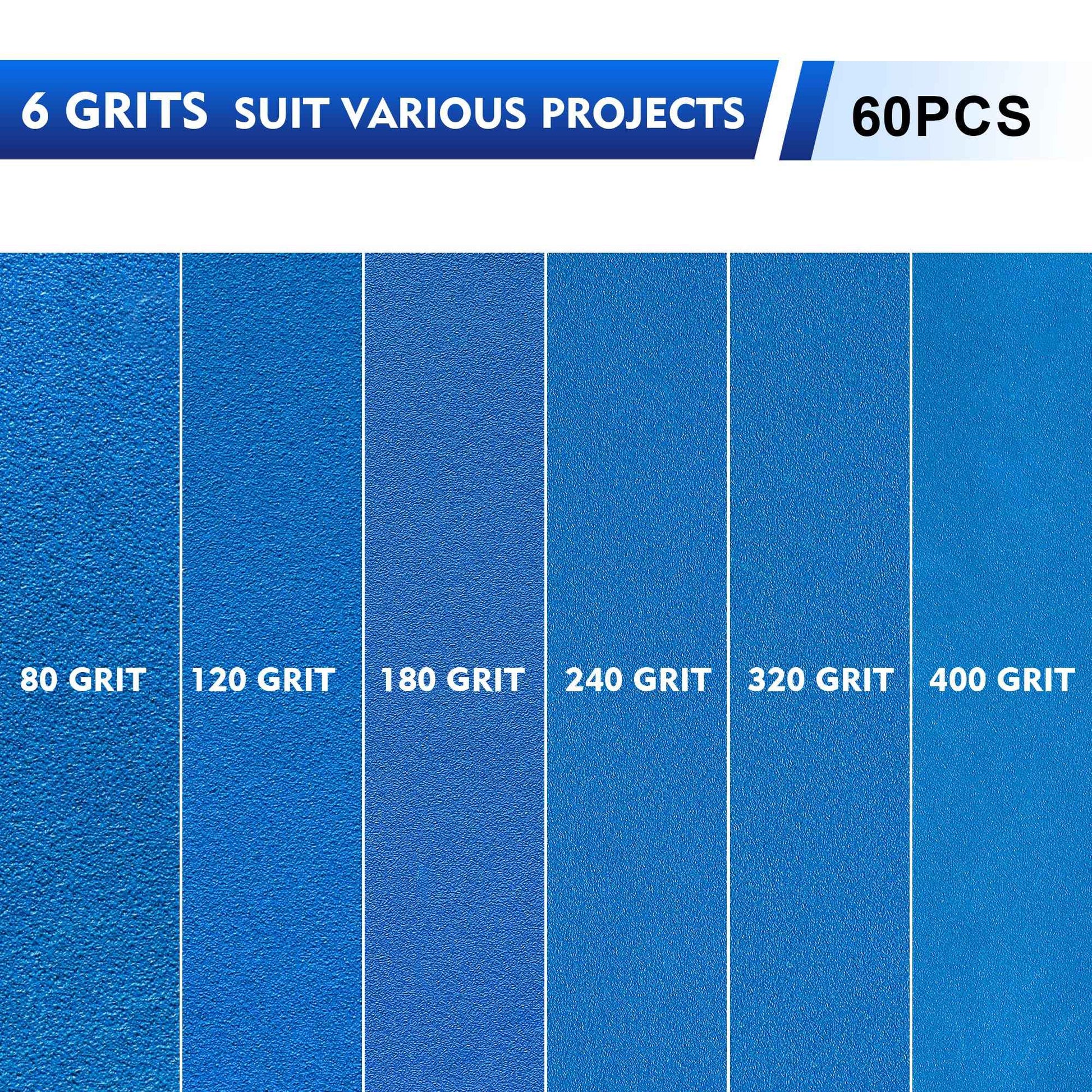 SpeTool 6 Inch Sanding Discs, 49 Hole Hook and Loop Sandpaper 60 Pack Compatible for Random Orbital Sander, Stearate Anti-Clog Coating with 120 Grit Ceramic Aluminum Oxide Abrasives for Sanding Chore
