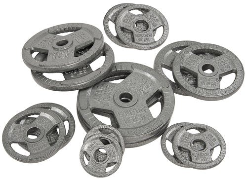 Fitvids Cast Iron Plate Weight Plate for Strength Training and Weightlifting, 2-Inch Center, 25LB (Set of 2)