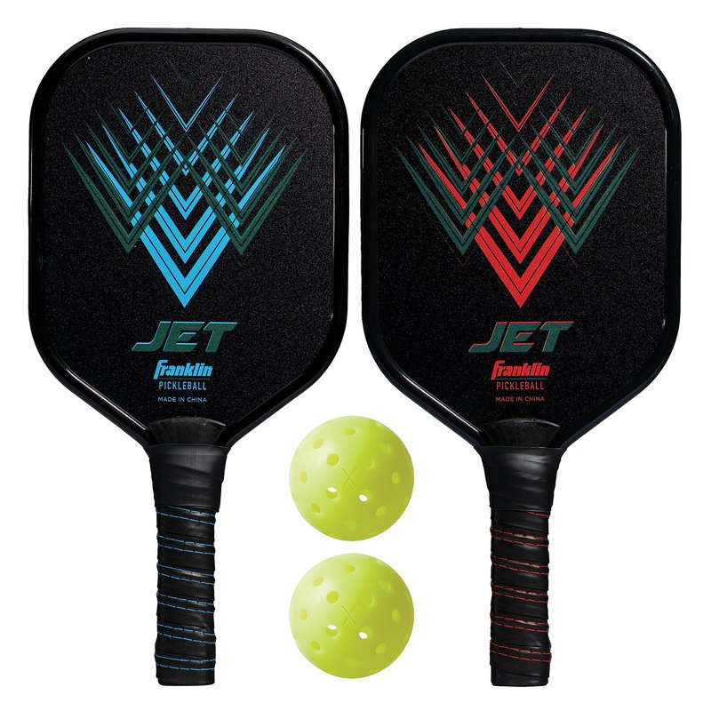 Franklin Sports Pickleball Paddle and Ball Set - Aluminum - Jet - 2 Player - USAPA Approved