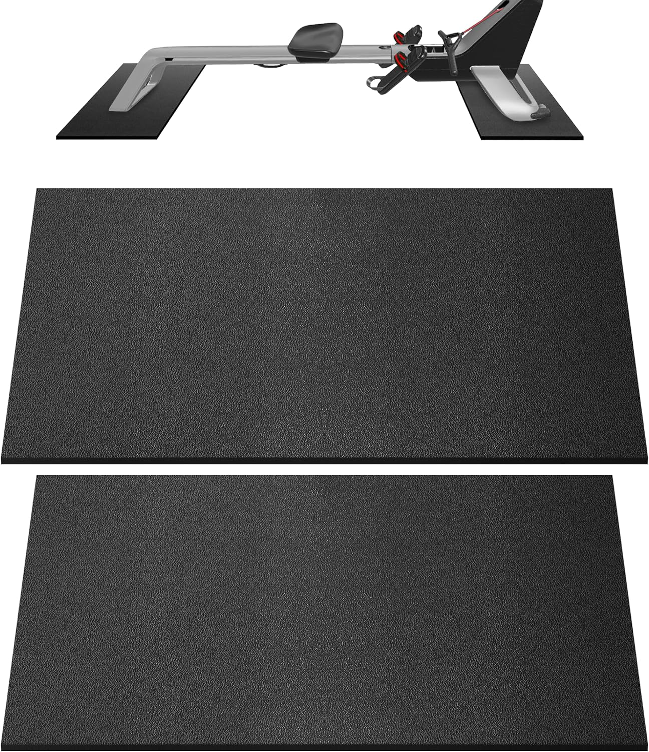Peloton Double Mat - 6mm Thick Exercise Mat for Bike & Rowing Machines | Protects Hardwood Floors