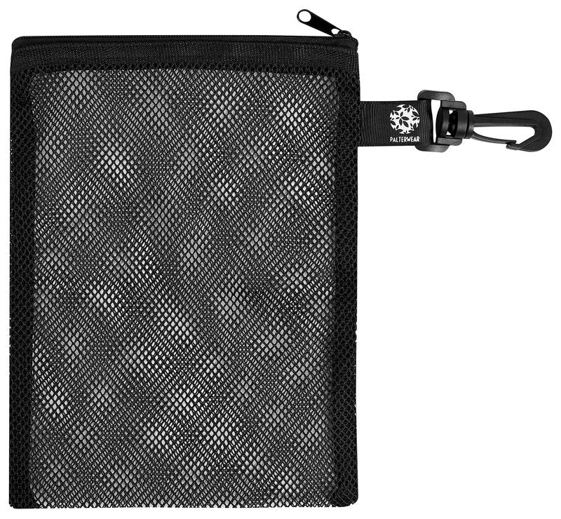 Mesh Zipper Bag with Clip - For Trekking Outdoor Sailing - Set of 4 (Black, 6 x 8 inch)