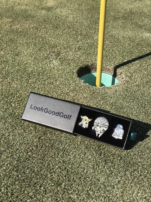 LookGoodGolf Falcon Golf Ball Marker (3 - Pack) w/Magnetic Hat Clip, Fun Golf Gift and Accessories for Men and Women