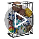 Wall-Mounted & Floor Sports Ball Storage Rack Organizer - Black