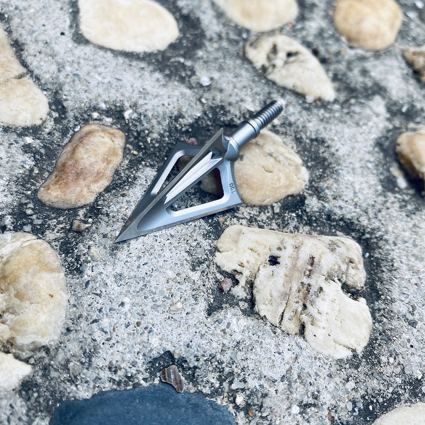 KEAUP 6 Pack Hunting Broadhead 100 Grain 420 Stainless Steel Fixed Blade Broadhead Arrow Tips Archery Arrowhead for Crossbow and Compound Bow