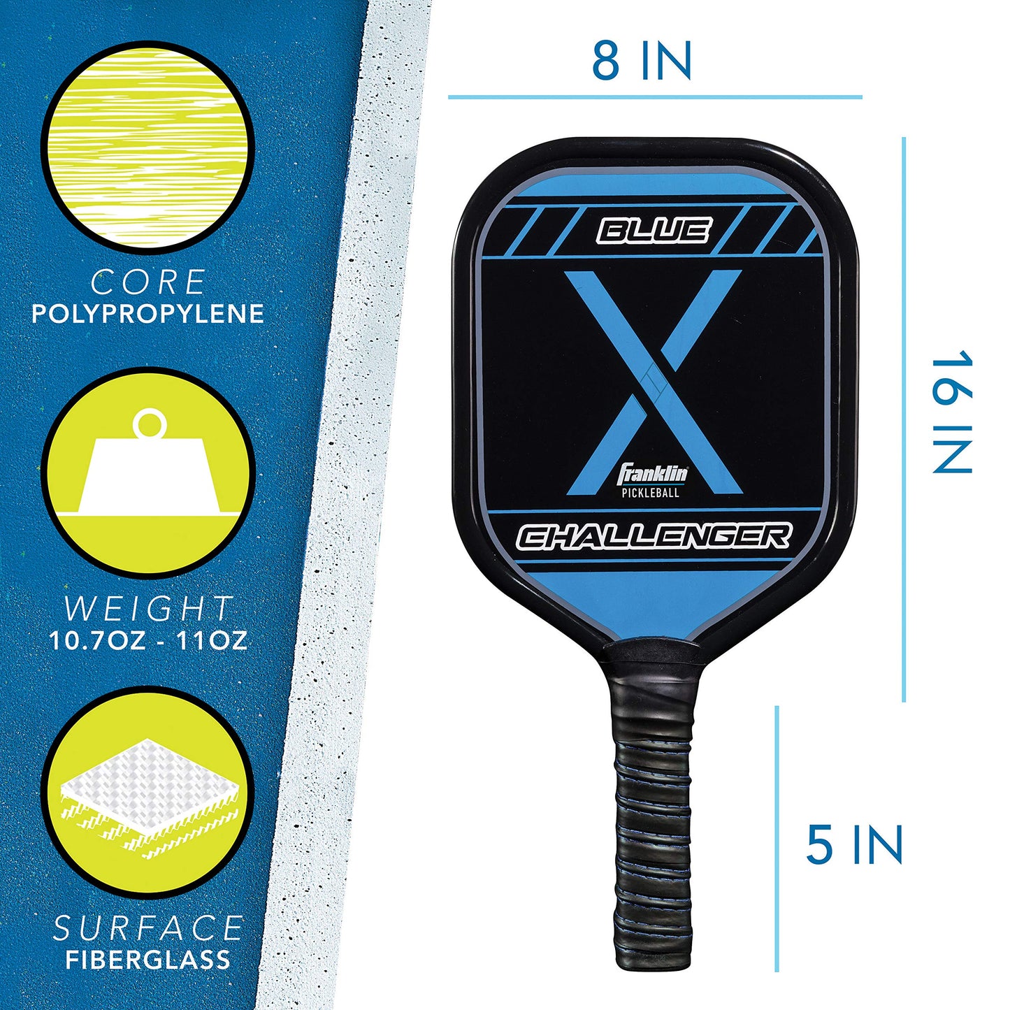 Franklin Sports Pickleball-X Aluminum Paddle & Ball Set - 2 Players