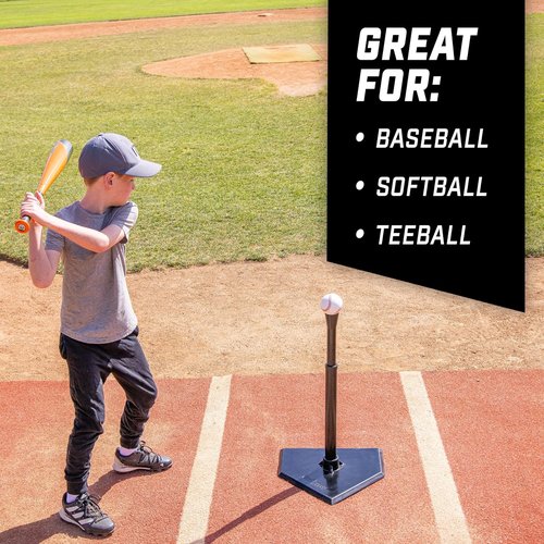 GoSports Baseball & Softball Batting Tees - Adjustable Rubber Hitting Tee for Jr. or Standard Sizes