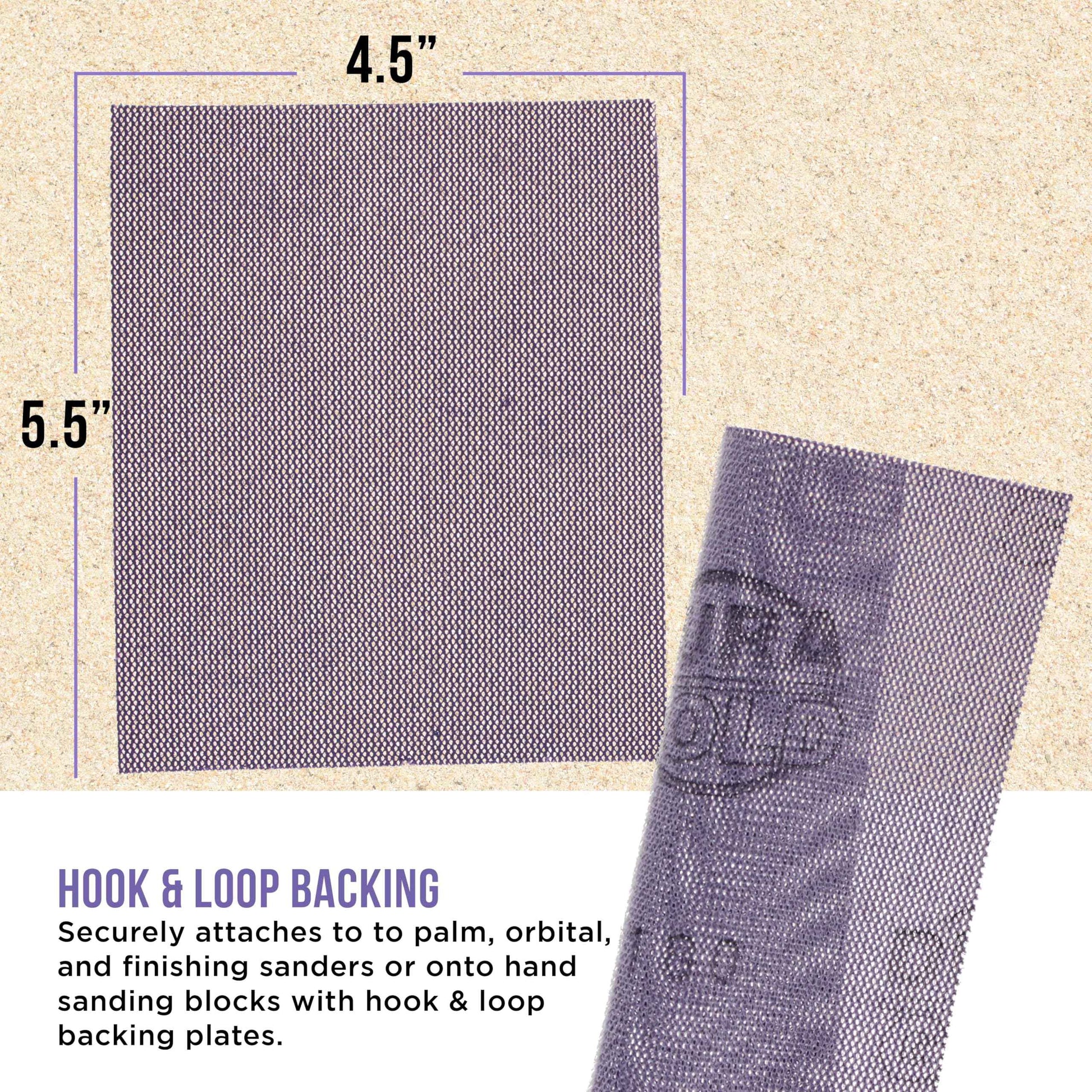 Dura-Gold Premium 1/4 Sheet Size Purple Ceramic Mesh Sandpaper, 20 Sheet Variety Pack, Grits 80, 100, 120, 150, 180, 220, 240, 320, 400, 600 - Dustless Hook & Loop Backing, Palm Sanders, Sanding Block