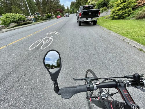 Hafny NEW Bar End Bike Mirror, HD Automotive Grade Glass Lens, Large Surface, Shatterproof, Multi-Angle Adjustable, E-Bike Mirrors (HF-M903RB-FR08) (HF-M903LS-FR08 (Left Side, Silver Glass))
