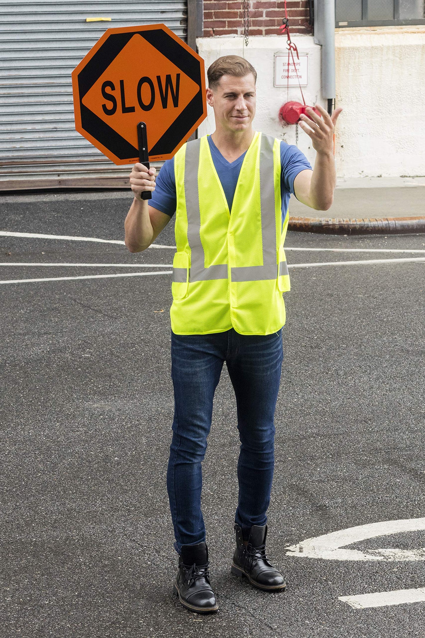 NYOrtho High Visibility Reflective Safety Vest – ANSI/ISEA Class 2 Hi Vis Vest for Men & Women – Neon Yellow Mesh – Super Reflective Strips – Lightweight Work & Traffic Safety Gear
