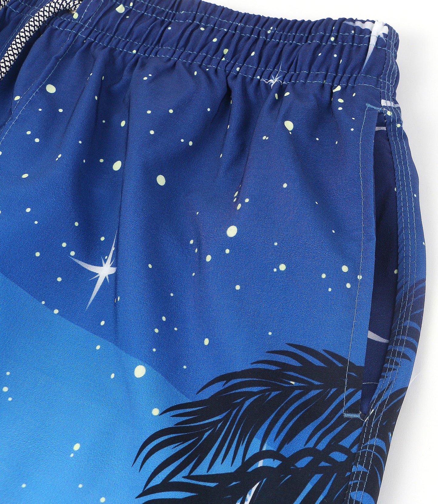 ELETOP Men's Swim Trunks Quick Dry Bathing Suit Swimming Board Shorts Mesh Lining Beach Swimwear Starry Sky Blue S