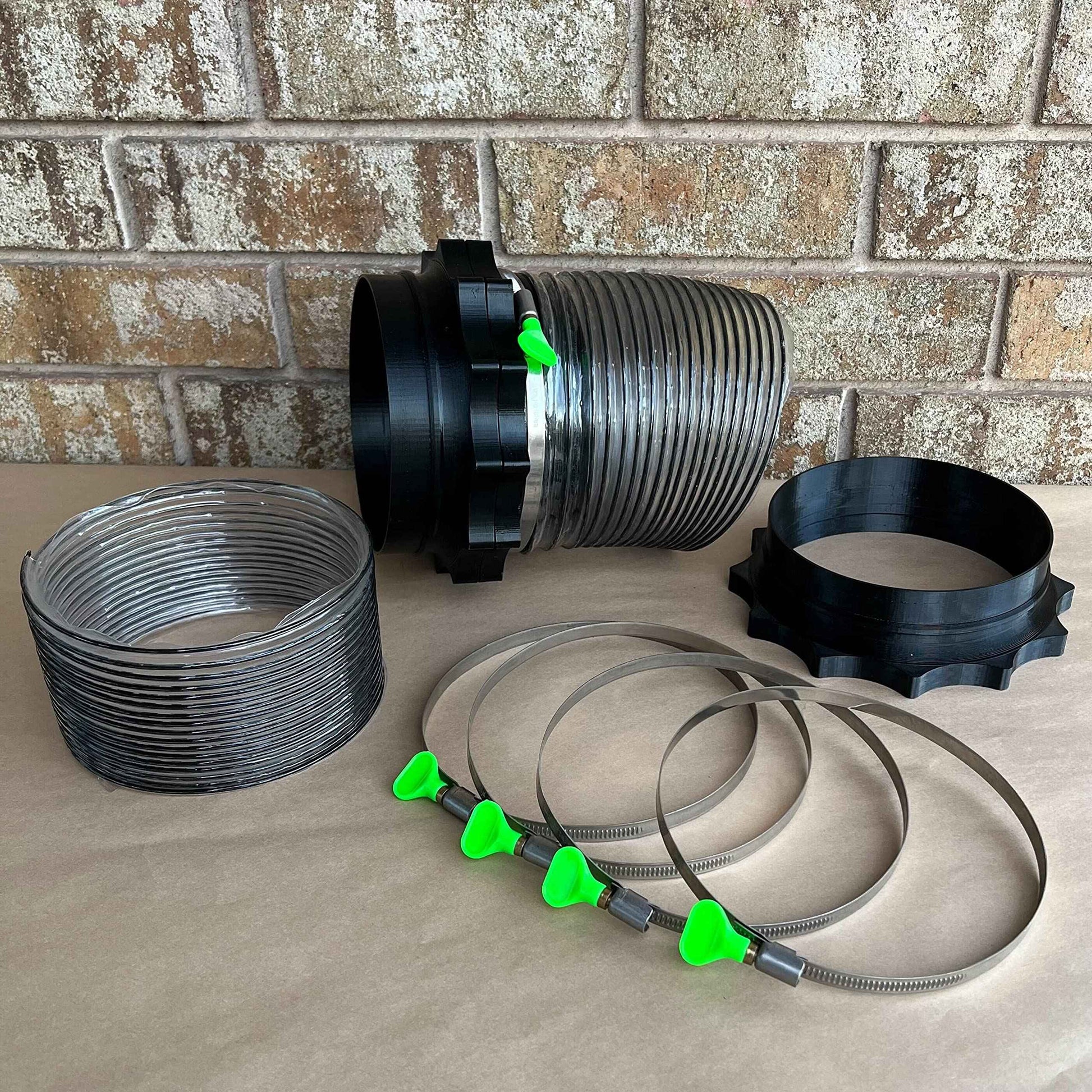 6" Port MagDuct Systems 10PC Starter Kit - Magnetic Dust Collector Quick Disconnect - Heavy Duty Neodymium Magnets On All Ports