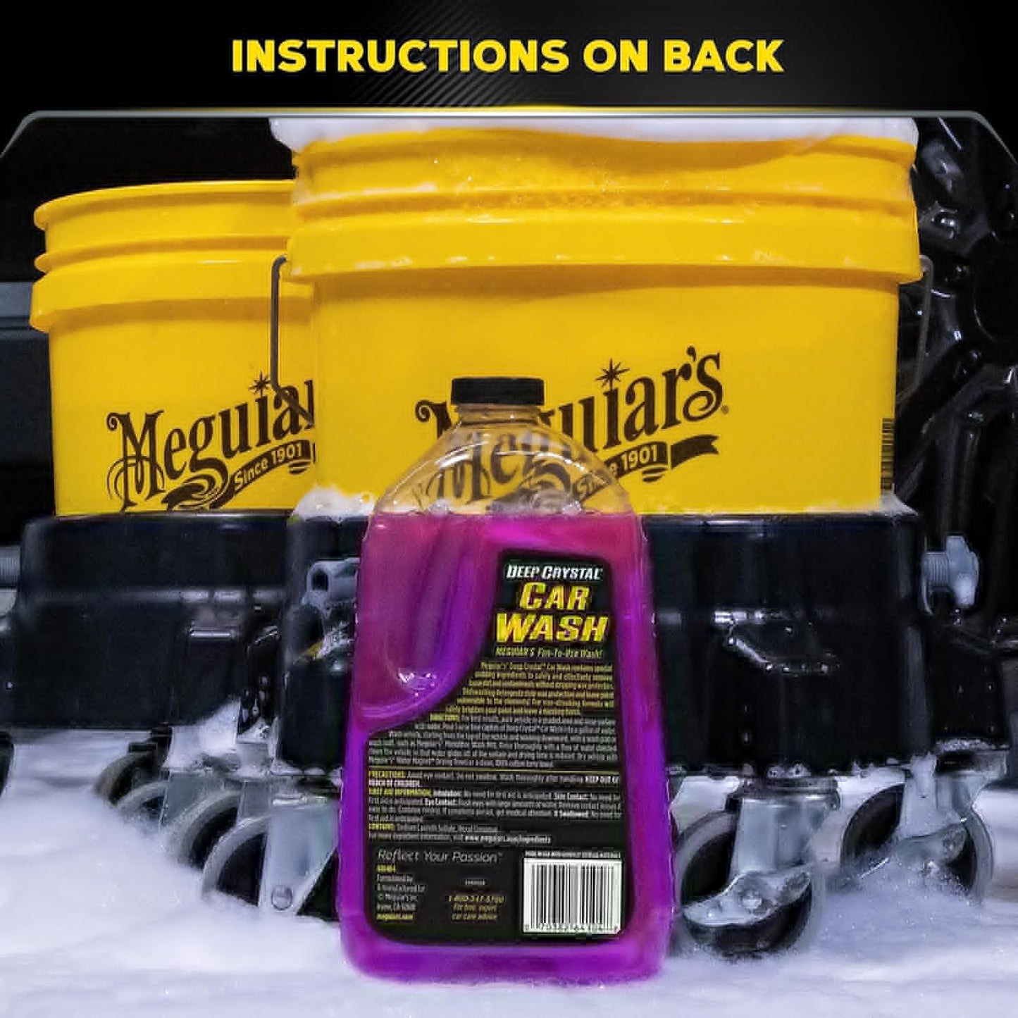 Meguiar's Deep Crystal Car Wash - pH Balanced Shampoo for Glossy Finish & Wax Protection | 64 Oz