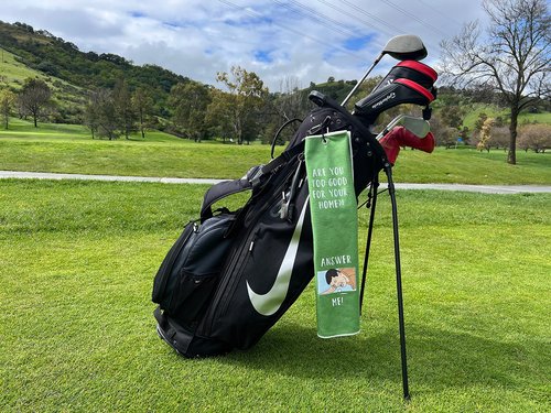 Happy Gilmore Reversible Microfiber Premium Tri Fold Golf Towel - Golf Gift for Men - Golf Accessories and Gifts, Father's Day, Christmas, Birthday Gift