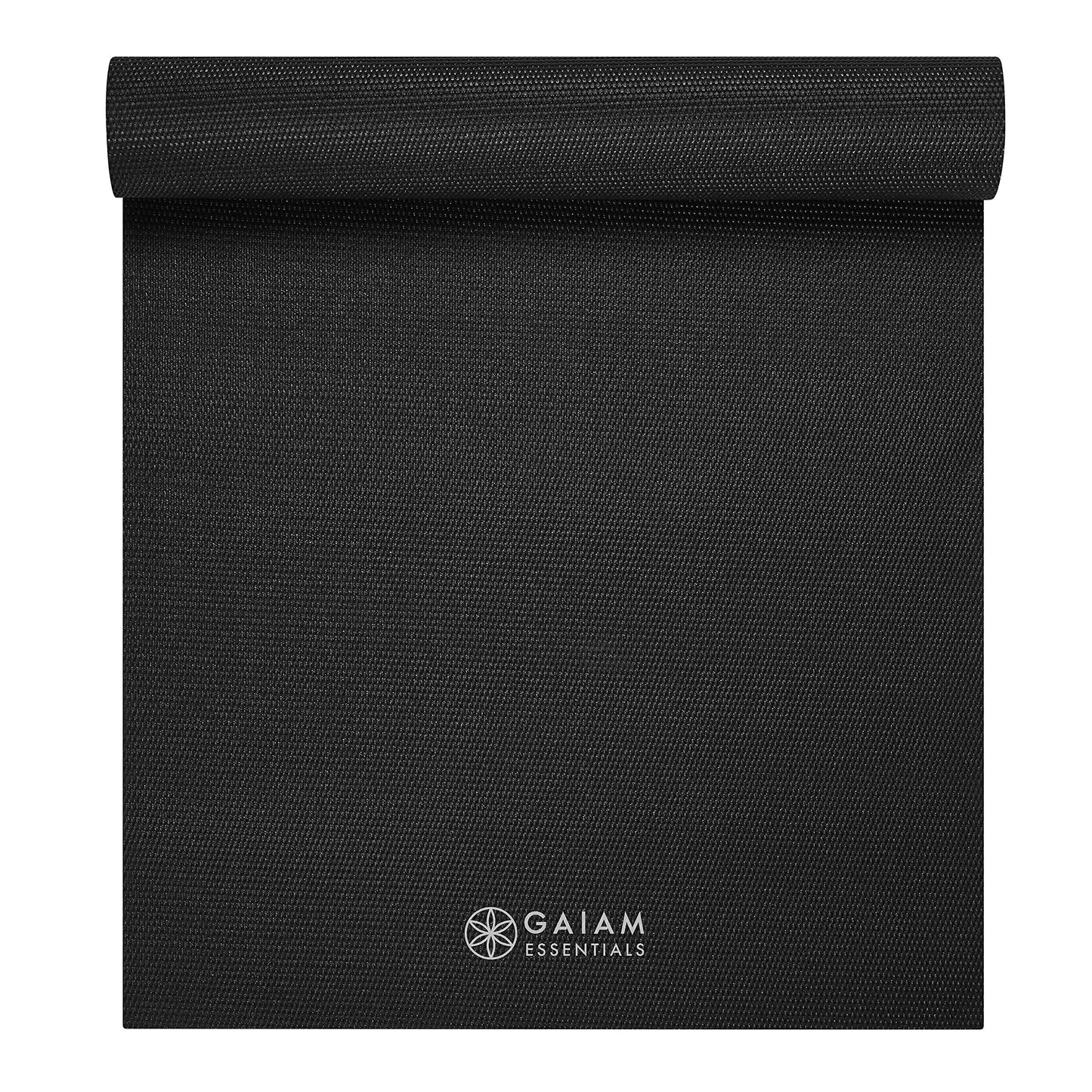 Gaiam Essentials 1/4" Thin (6mm) Yoga & Pilates, Fitness & Exercise Mat with Easy-Cinch Carrier Strap Cusion Support For Fitness and Gym Workouts