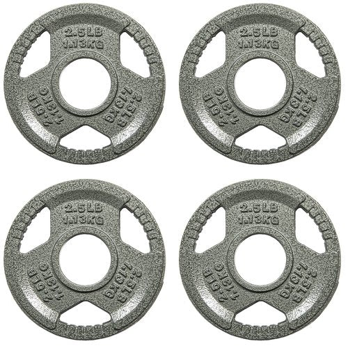 Fitvids Cast Iron Plate Weight Plate for Strength Training and Weightlifting, 2-Inch Center, 2.5LB (Set of 4)