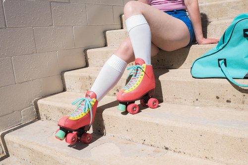 Lenexa Dottie Indoor/Outdoor Roller Skates - Women's & Kids' Skates (Ladies' 8, Yellow)