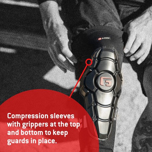 G-Form Pro-X3 Mountain Bike Knee Guards - Biking Knee Guards for Athletes - Knee Compression Sleeve for Mountain Biking & More - Protection Pads for Knee Support - Black, Youth S/M