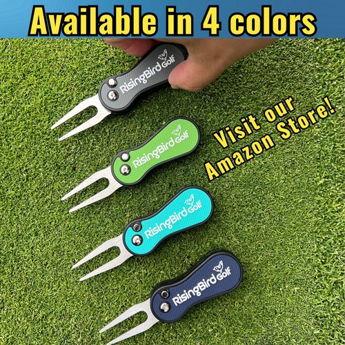 RisingBird Golf Divot Repair Tool, Pivot Tool, Ergonomic Grip & Vibrant Colors, Lightweight, Golf Accessories, Golf Gift, USA Company (2, Navy Blue)