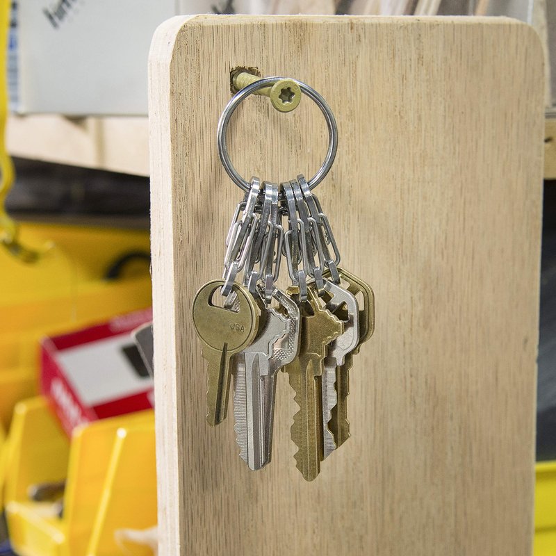 Nite Ize - NI-KRGS-11-R3_Silber Key Ring Steel S-Biner, Stainless Steel Key Chain Ring with 6 Stainless Steel Key-Holding S-Biners