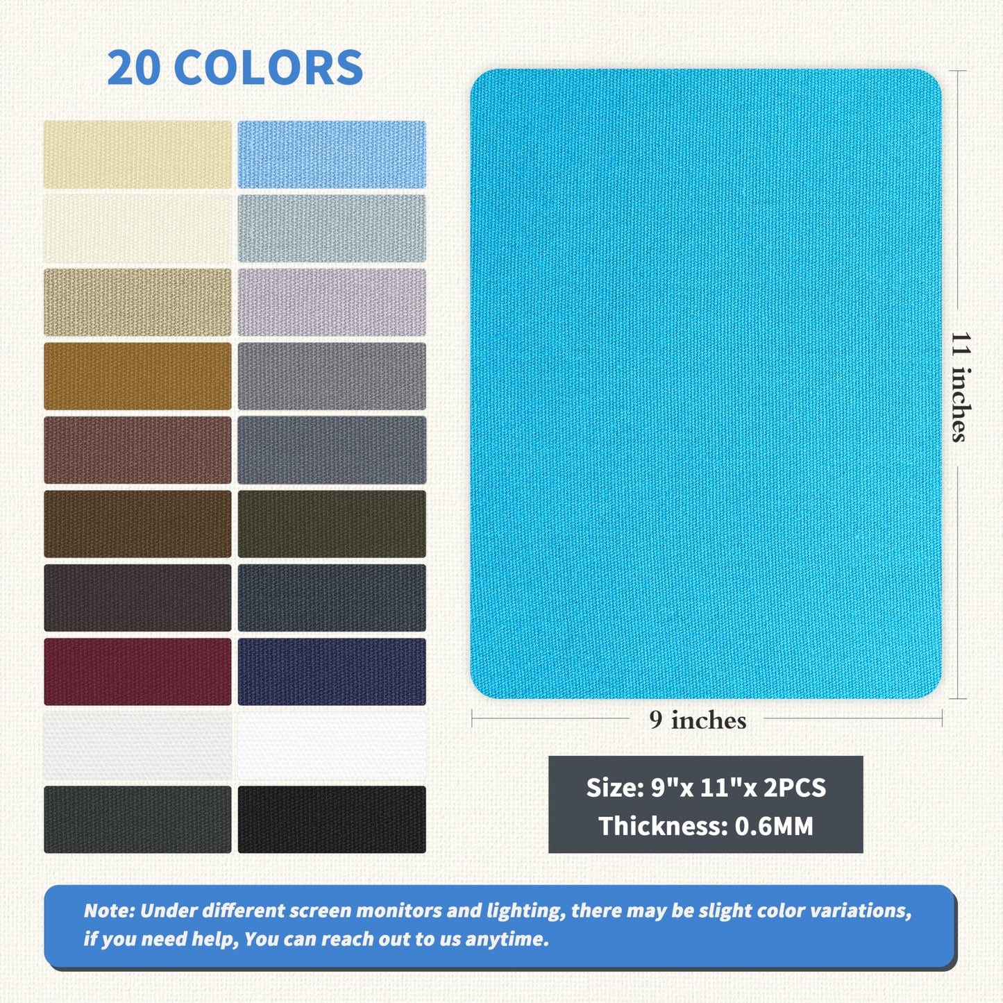 KING MOUNTAIN Canvas Repair Patch 9 x11 Inch 2 Pcs Self-Adhesive Waterproof Fabric Patch for Sofas, Tents, Furniture,Tote Bags, Car Seats (Blue)