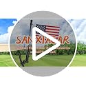 Black Golf Cart Flag Holder with USA Flag Kit - Adjustable Dual Stainless Poles