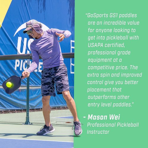 GoSports GS1 Pickleball Paddle - USAPA Approved Fiberglass Pickleball Paddle