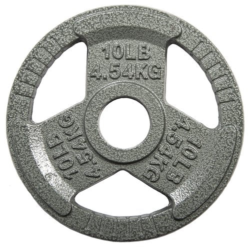 Cast Iron Plate Weight Plate for Strength Training and Weightlifting, 2-Inch Center, 10LB (Single)