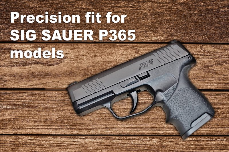 Hogue HandAll Beavertail Rubber Grip Sleeve for SIG Sauer P365, Black - 18700