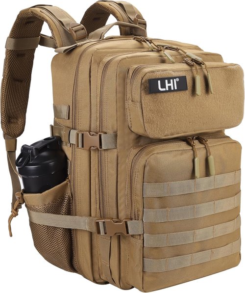 LHI Military Tactical Backpack - 45L Army Assault Pack with Molle System | Unisex Rucksack for 3-Day Trips
