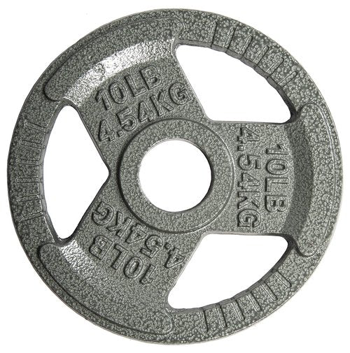 Cast Iron Plate Weight Plate for Strength Training and Weightlifting, 2-Inch Center, 10LB (Single)