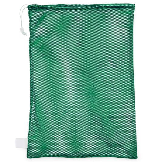 Champion Sports Mesh Sports Equipment Bag- Green, 24" x 36"- Multipurpose, Nylon Drawstring Bag w/ Lock and ID Tag, for Sports Equipment, Balls, Swimming Gear - Breathable Stuff Sack