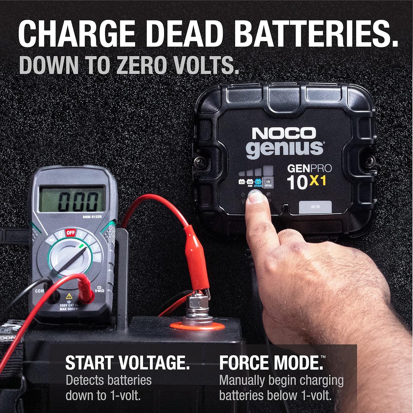 NOCO Genius GENPRO10X1 Onboard Battery Charger - 10A Waterproof 12V Marine Charger with Overcharge Protection & Temperature Compensation